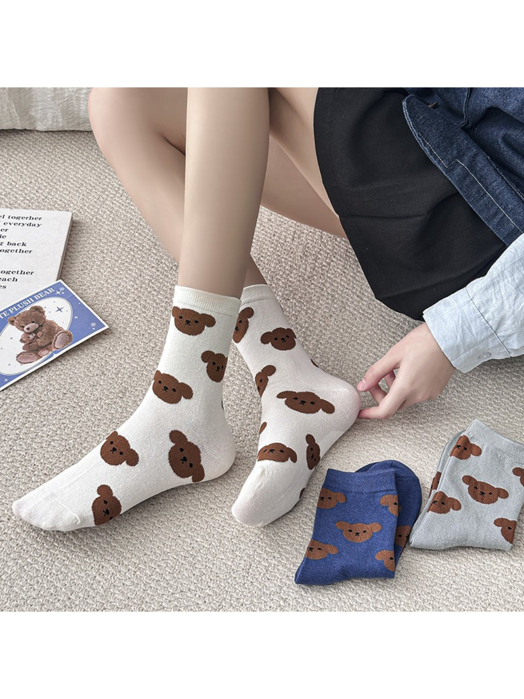 Rufia - Allover Bear Pattern Crew Socks product image 2