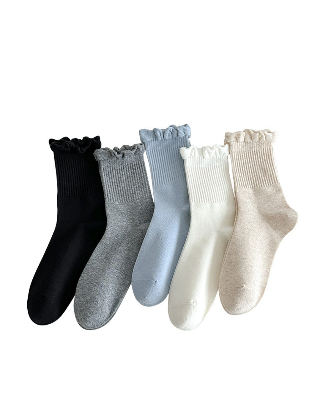 Rufia - Ruffled Ribbed Soft Cozy Socks