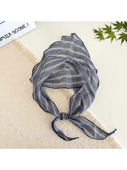 Soft textured stripe head scarf displayed flat with visible stripe pattern