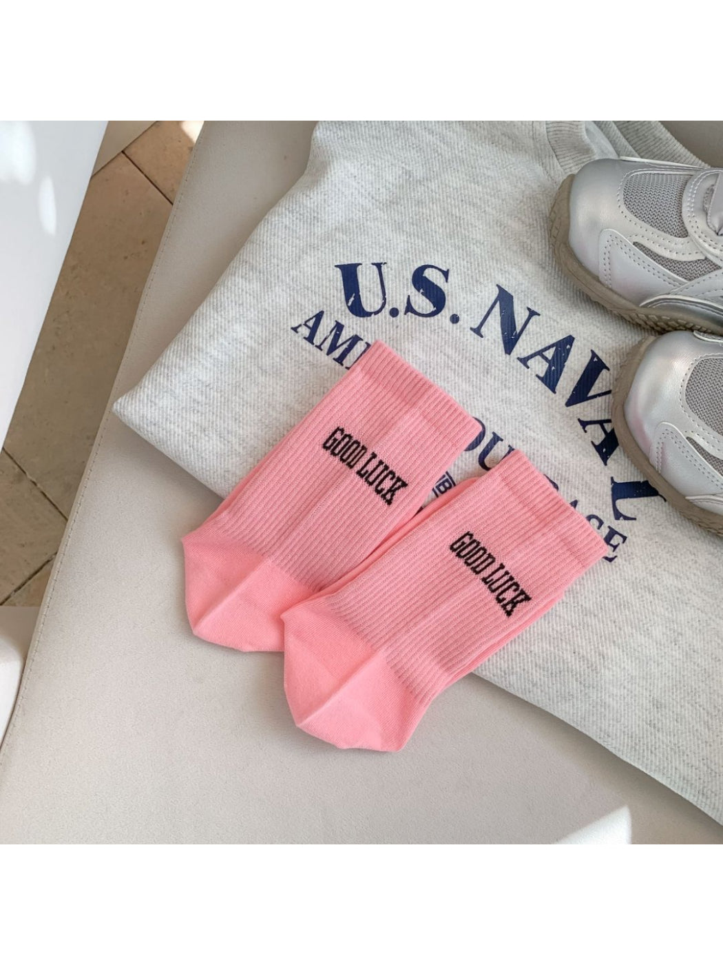 Rufia - PASSION Letter Knit Crew Socks