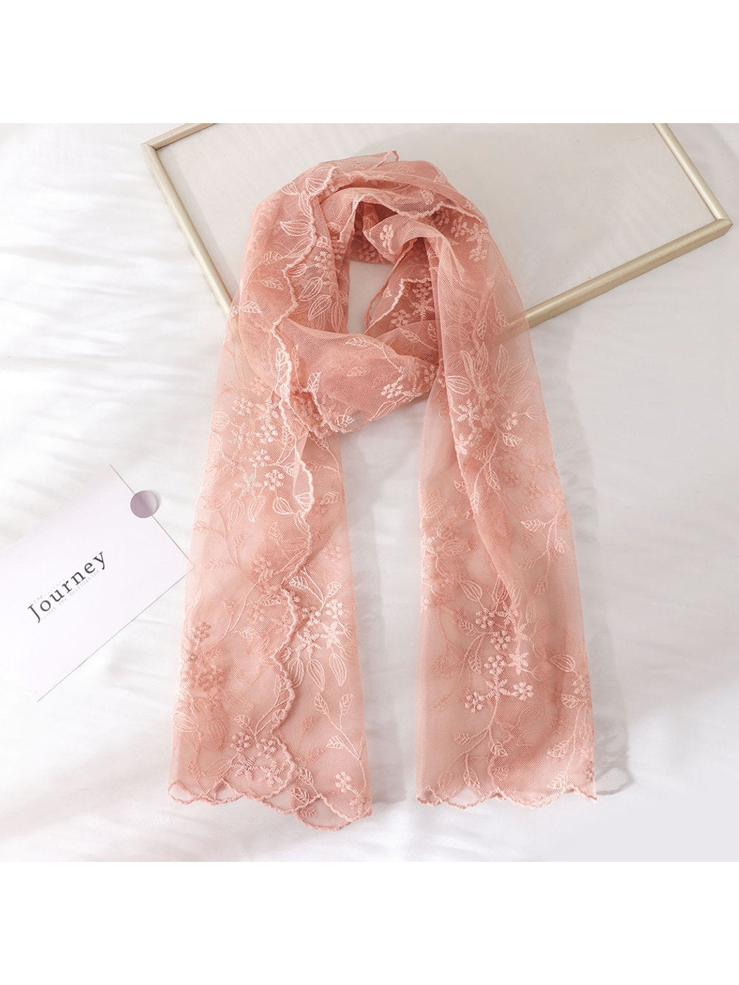 Scarvii - Floral Embroidered Decorative Long Scarf