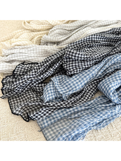 Scarvii - Gingham Check Long Scarf