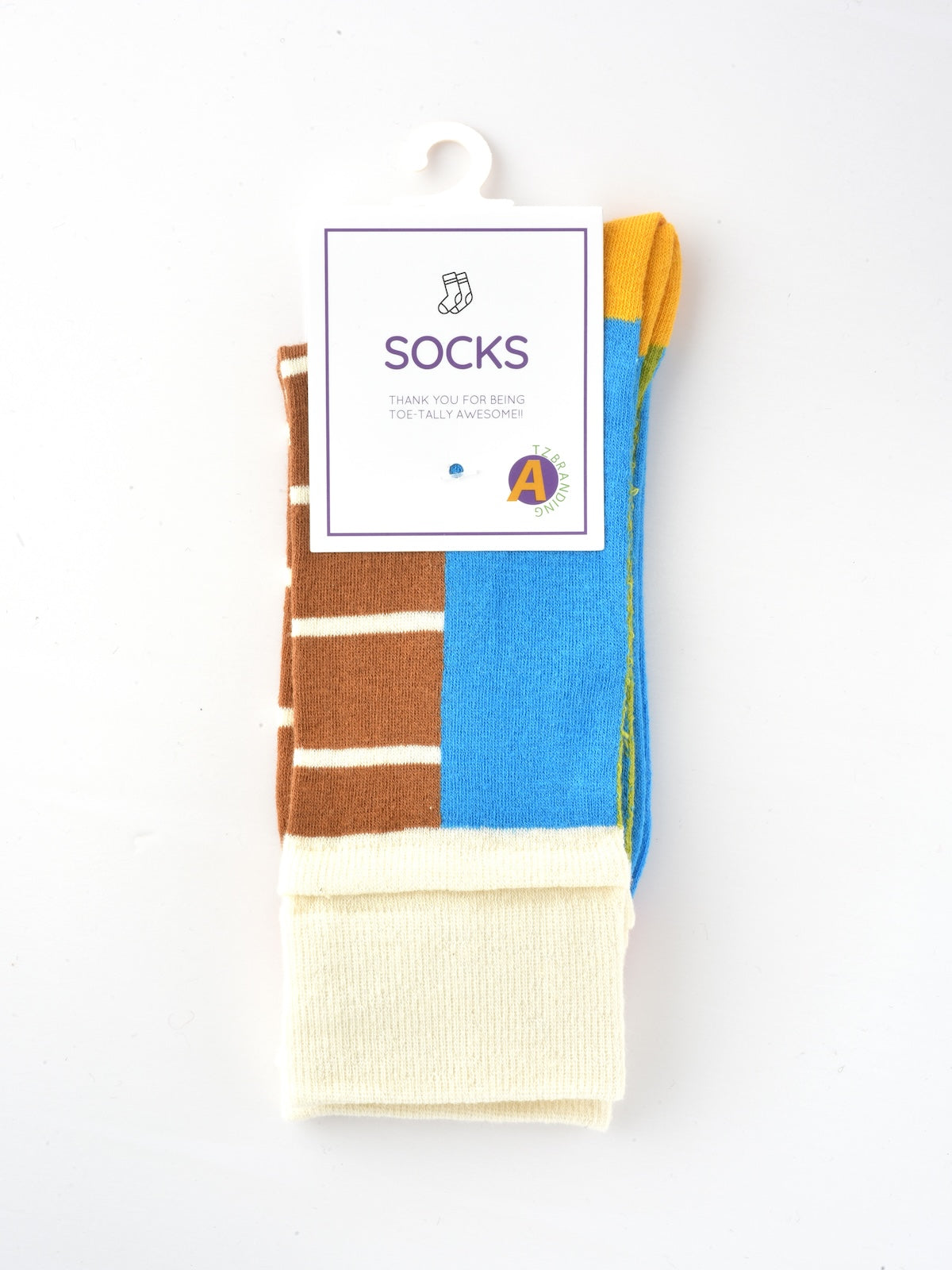 Rufia - Colorful Patchwork Stripe Mid-Calf Socks - Classic & Fresh
