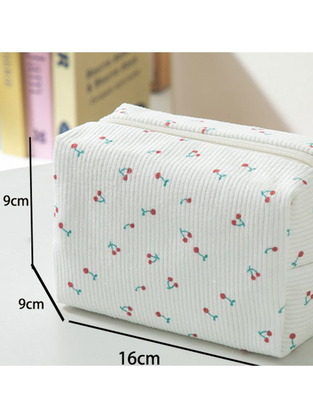 Cosbai - Floral Print Zipper Cosmetic Organizer Bag
