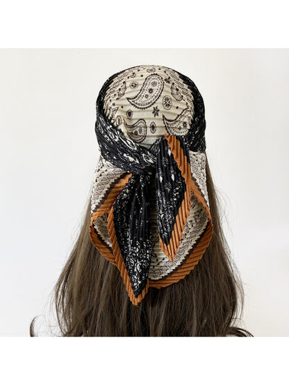 Scarvii - Graphic Paisley Pleated Scarf