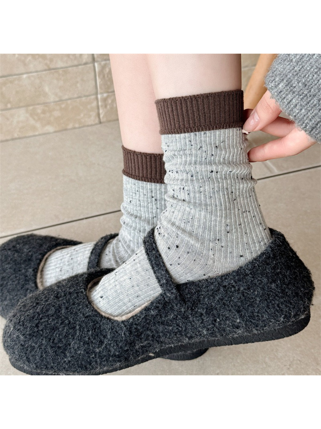 Rufia - Casual Speckled Ribbed Crew Socks product image 5