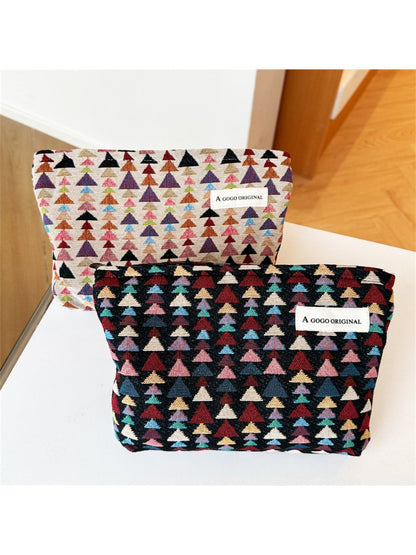 Cosbai - Fun Pine-Print Zipper Pouch - Playful & Chic