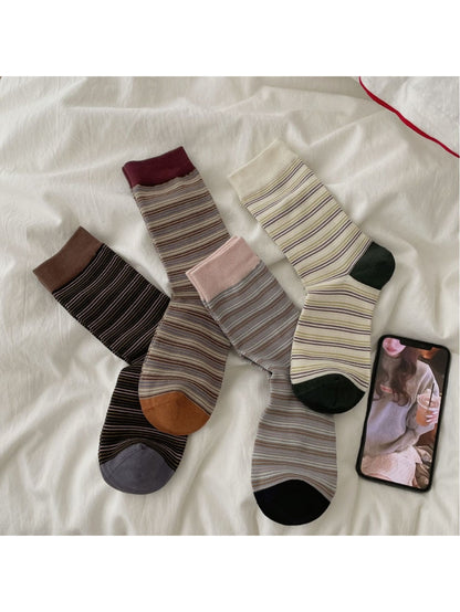 Rufia - Soft Retro Tone Stripe Crew Socks product image 1