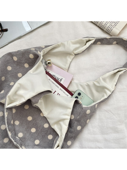 Cosbai - Polka Dot Soft Shoulder Tote Bag
