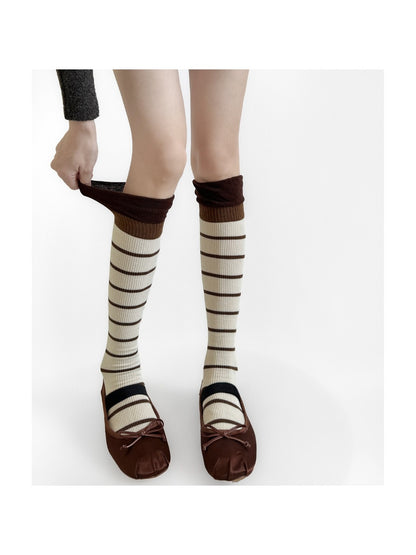 Rufia - Color Block Striped Mid-Calf Socks