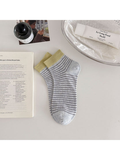 Rufia Mesh Stripe Color Block No Show Socks color options