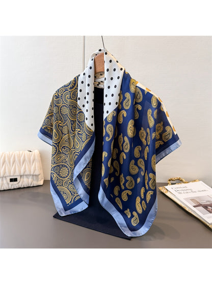 Scarvii - Square Scarf with Paisley & Dots Print