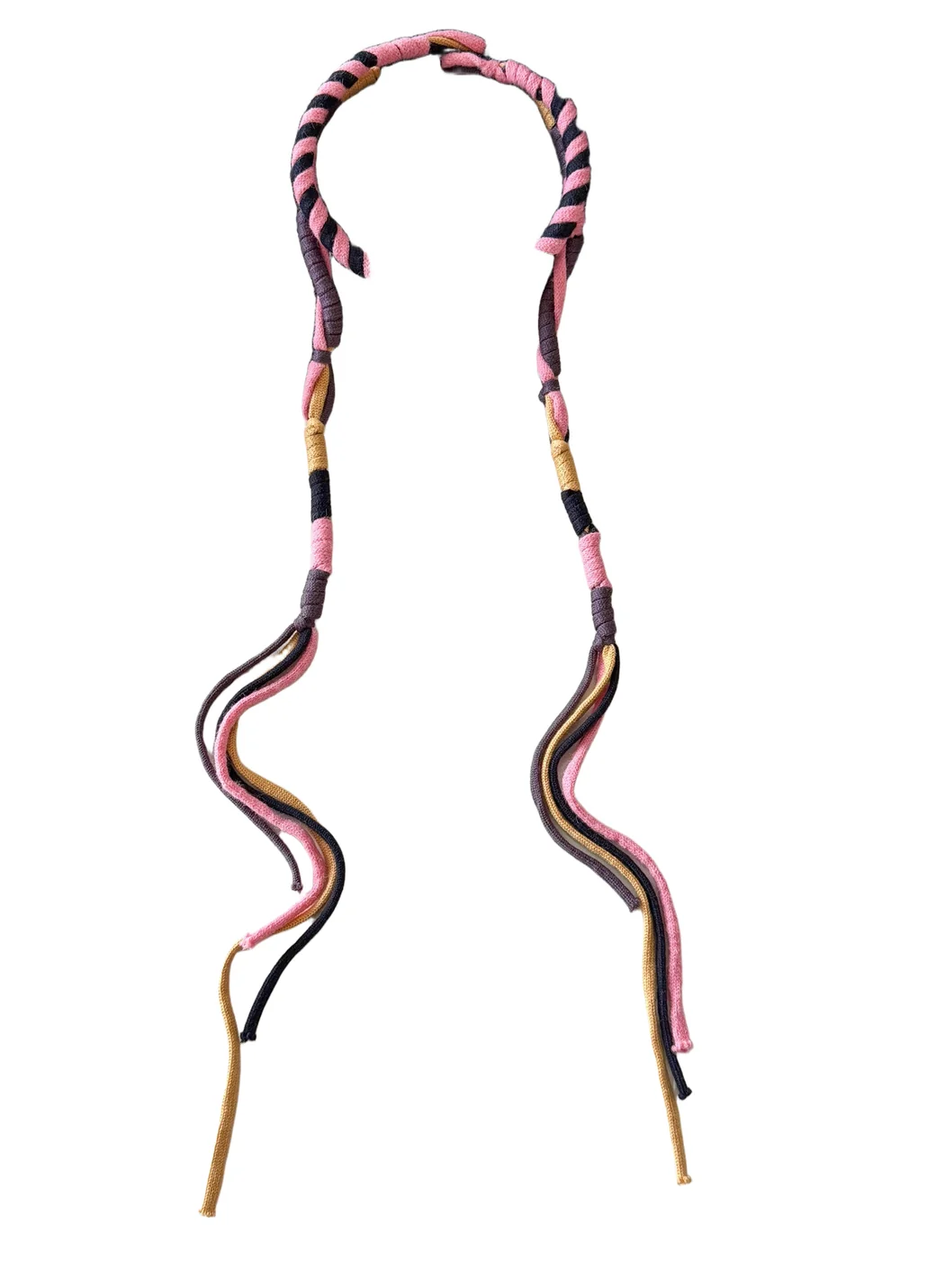 Scarvii - Spiral Stripe Wrapped Cord Skinny Scarf