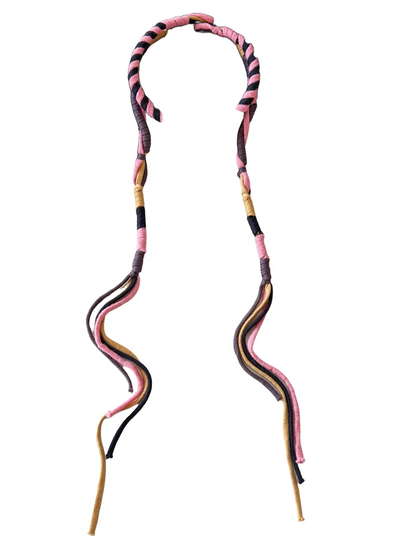 Scarvii - Spiral Stripe Wrapped Cord Skinny Scarf