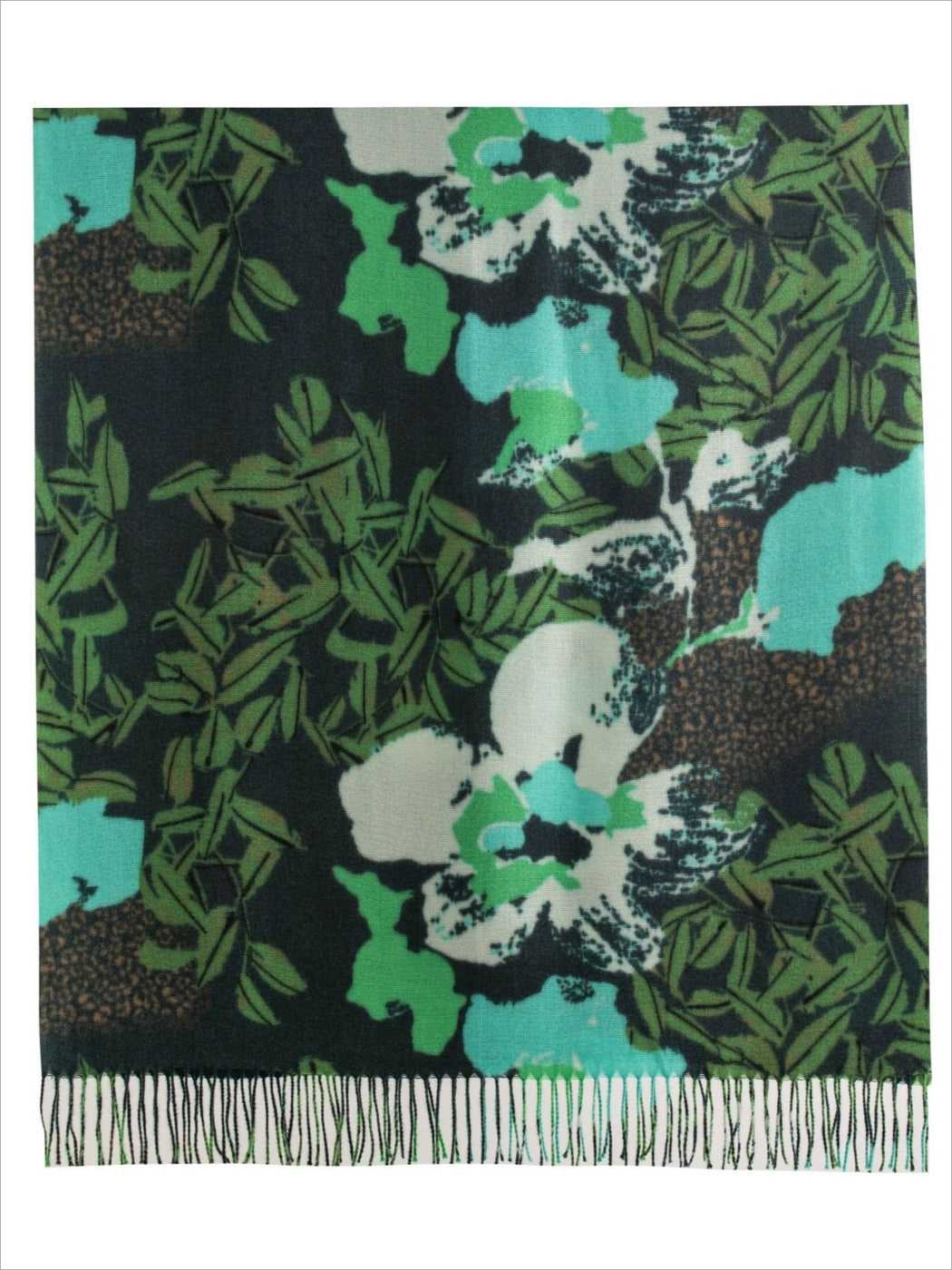 Scarvii - Thick Leaf Print Winter Scarf & Shawl