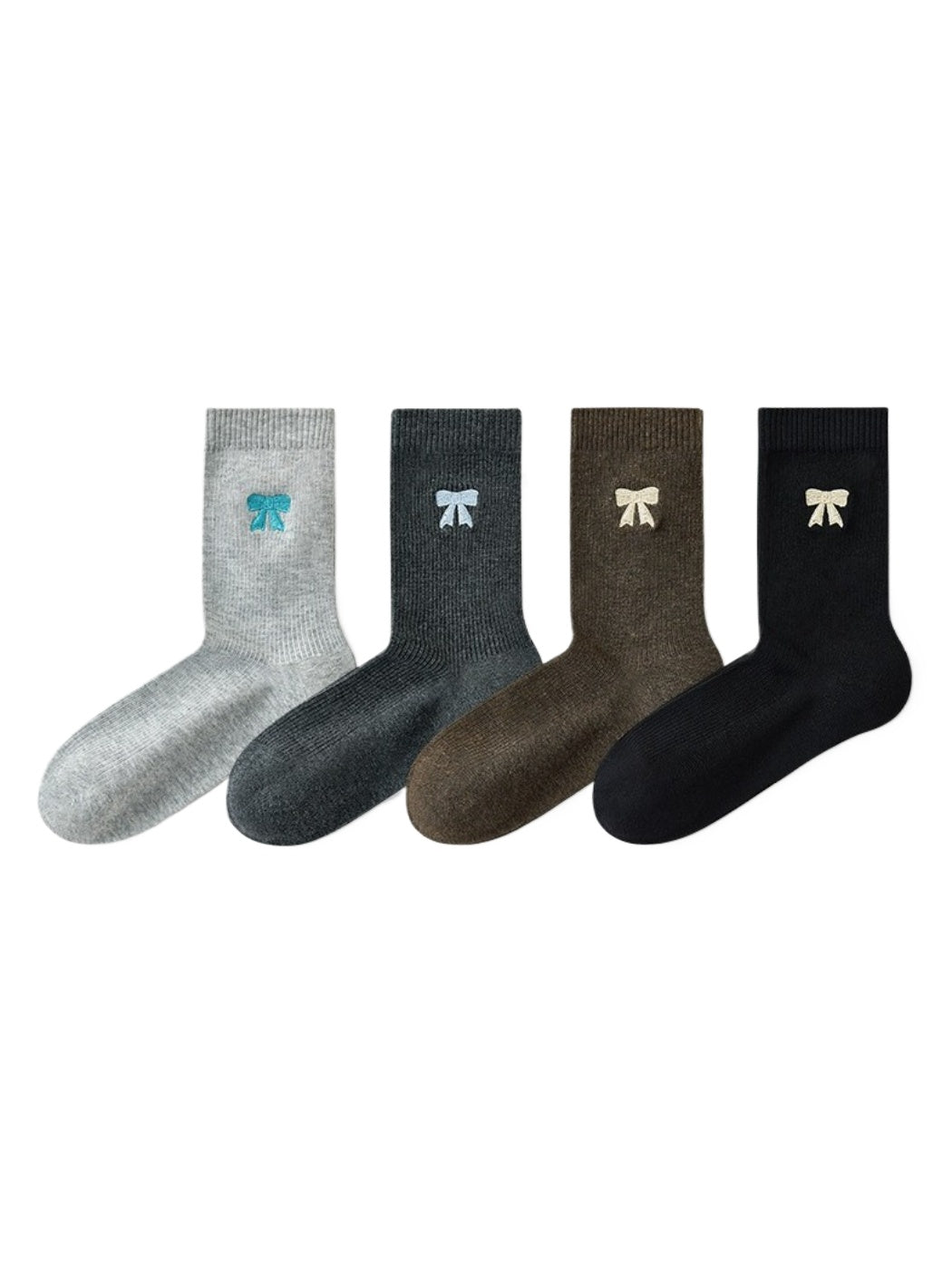 Rufia - Ribbed Crew Bow Accent Socks