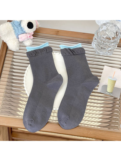 Rufia - Ballet Ruffle Ribbed Crew Socks product image 7