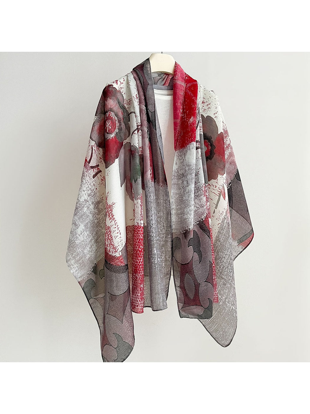 Scarvii - Painterly Botanical Printed Summer Wrap Scarf
