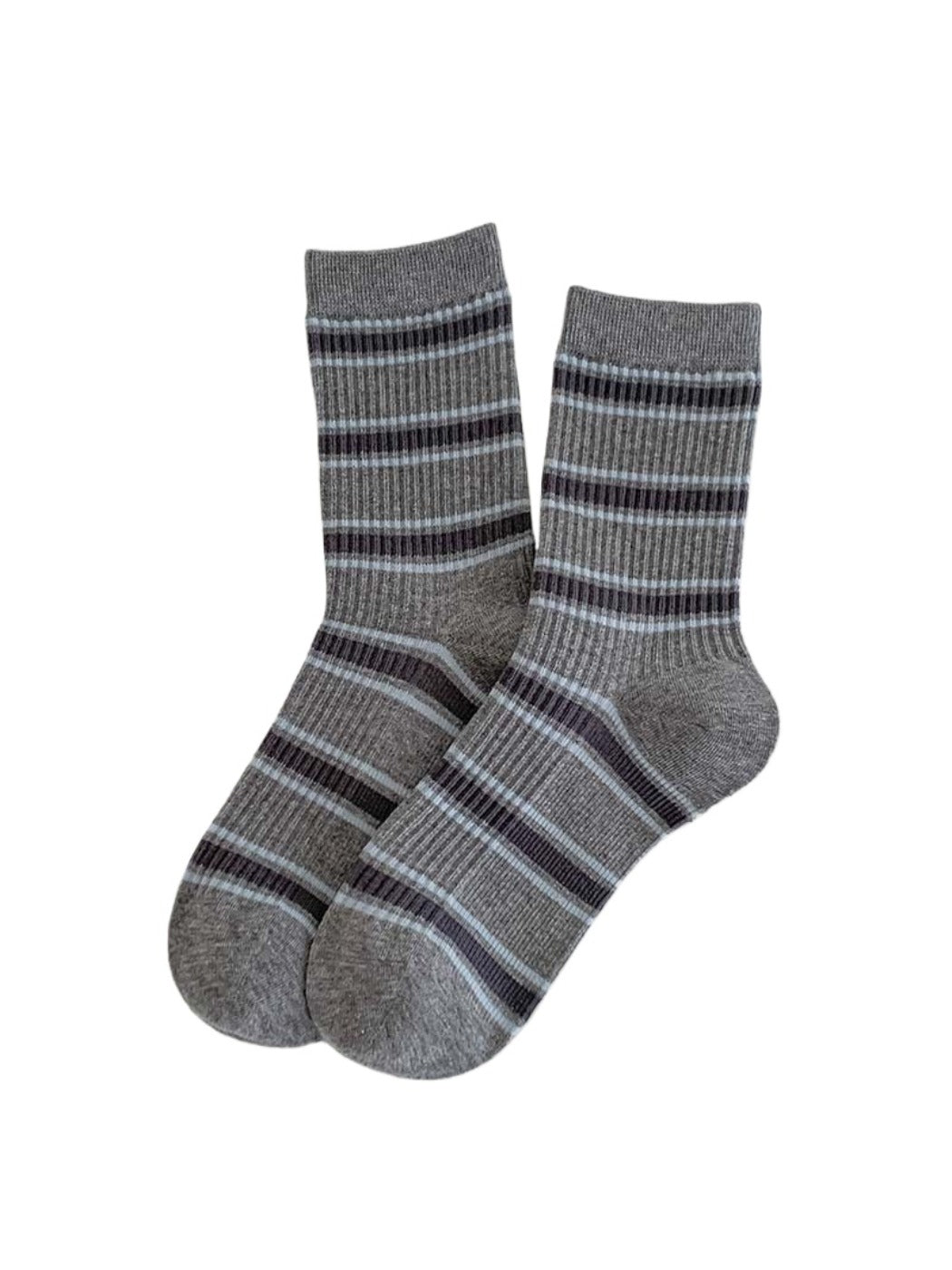 Rufia - Striped Sporty Mid-Calf Socks for Women