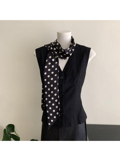 Scarvii - Retro Polka Dot Skinny Scarf