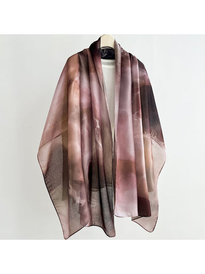 Scarvii - Ink Floral Printed Summer Wrap Scarf