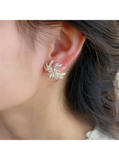 Earwish Color Burst Floral Earrings displayed on a white background showing front view