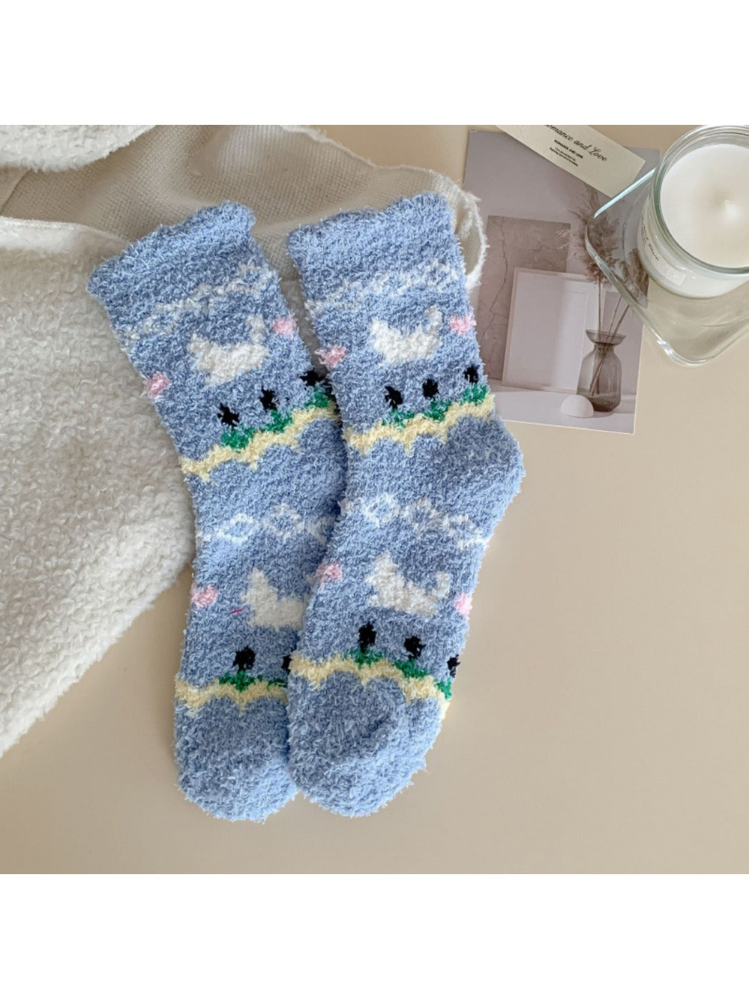 Rufia - Thick Coral Fleece Cozy Winter Socks