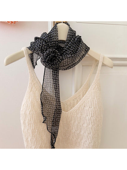 Scarvii Elegant Sheer Polka Dot Skinny Scarf product photo 6