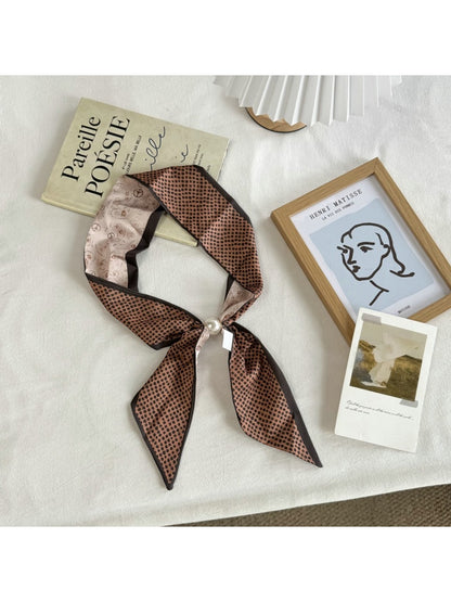 Scarvii - Chic Contrast Trim Narrow Scarf