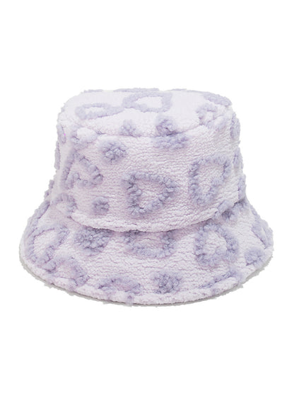 Haila Leopard Texture Fuzzy Bucket Hat