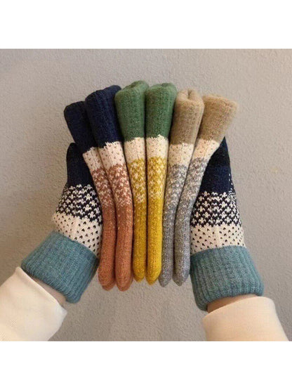 Gloving - Fair Isle Style Full-Finger Winter Gloves