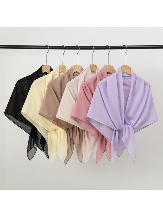 Scarvii - Solid Color Plain Design Square Scarf