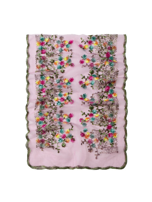 Scarvii - Lace Embroidered Floral Scarf