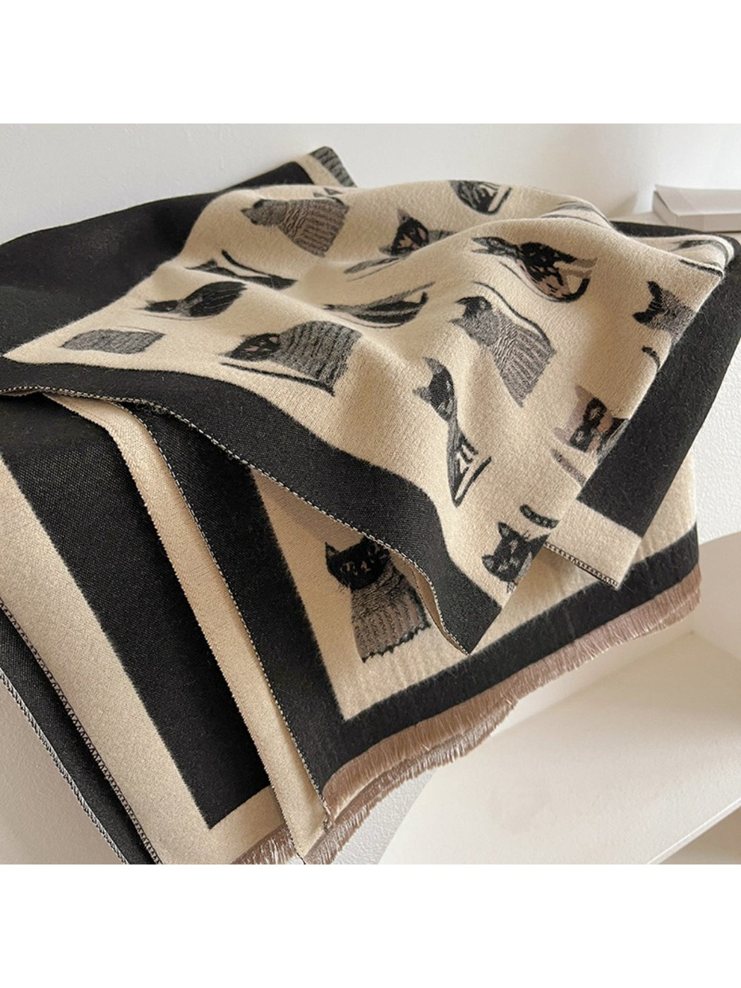 Scarvii – Cute Cat Print Long Scarf & Shawl