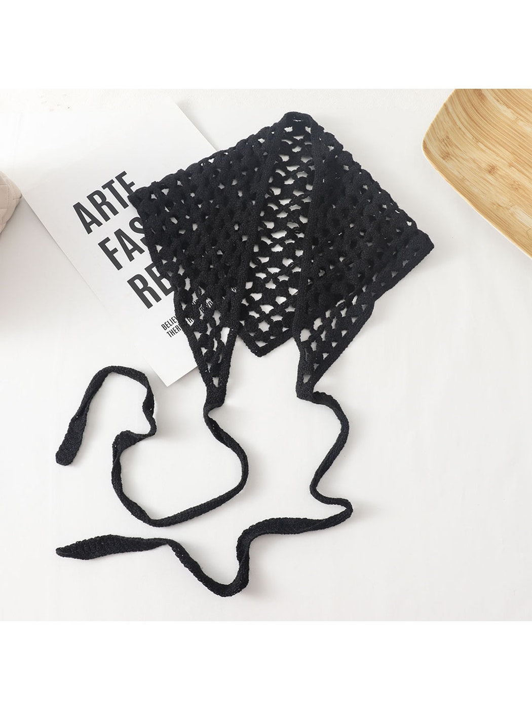 Scarvii - Cutout Lattice Tie Layering Triangle Headband
