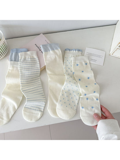Rufia - Blue Classic Ruffle Crew Socks