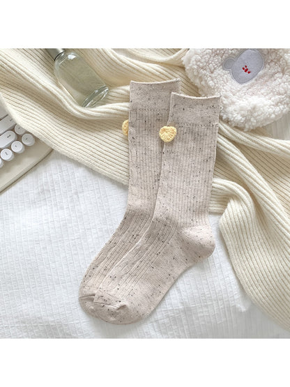 Rufia - Speckled Heart Accent Crew Socks