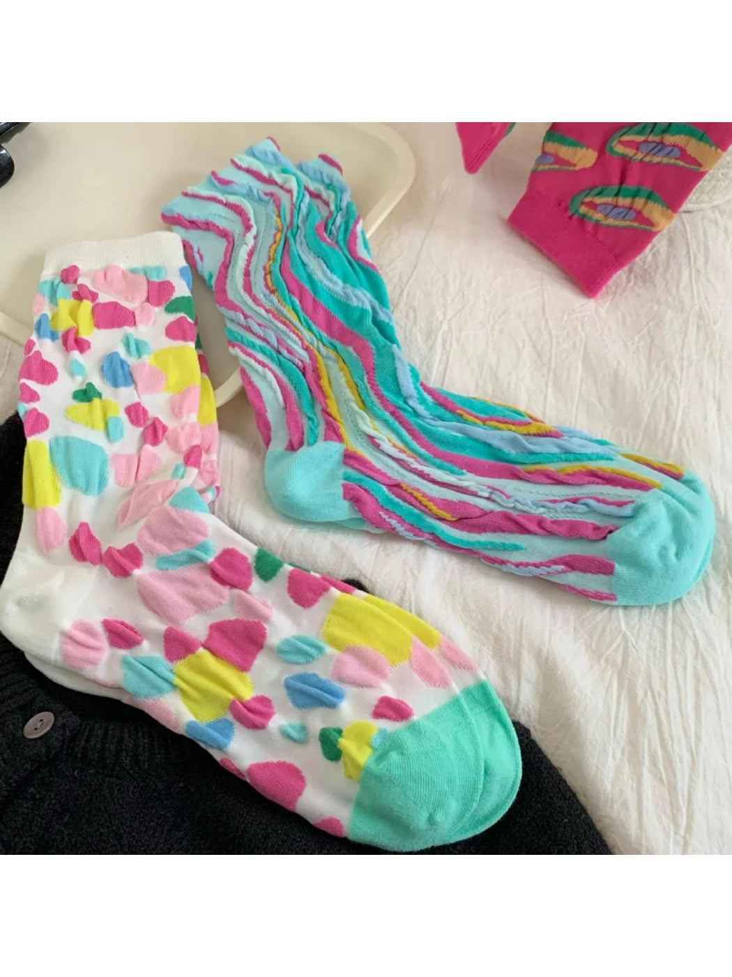 Rufia - Abstract Pattern Crew Socks