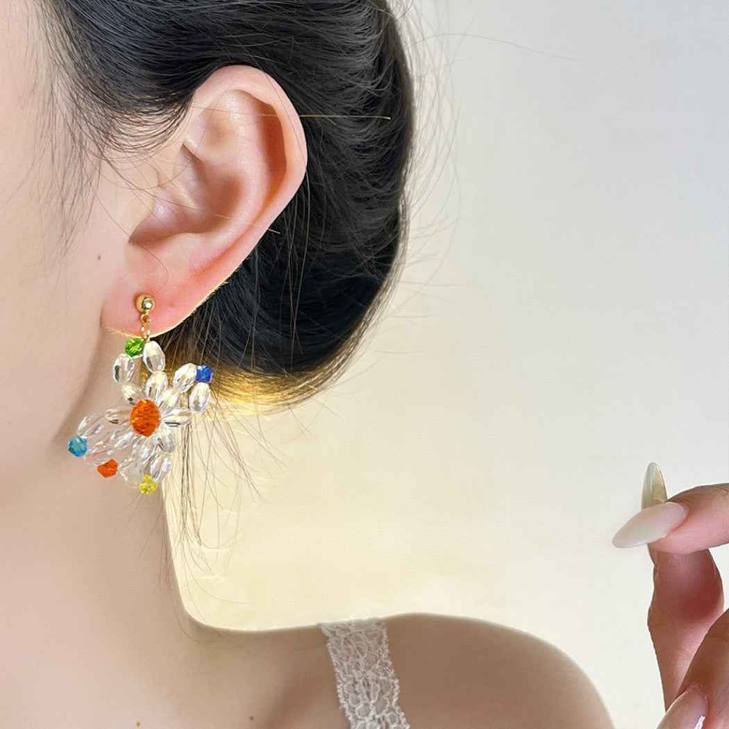 Earwish Colorful Beaded Flower Earrings -Playful &Fresh product shape