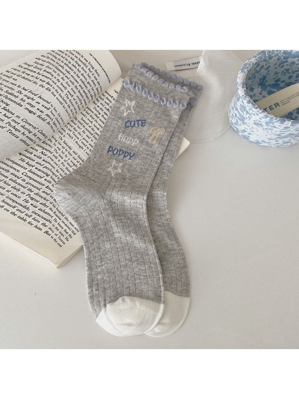 Rufia - Cute Cartoon Ribbed Crew Socks product image 5
