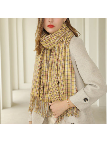 Scarvii - Heritage Check Fringe Winter Scarf
