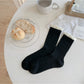 Rufia - Ruffled Cuff Hollow Out Mid Calf Socks