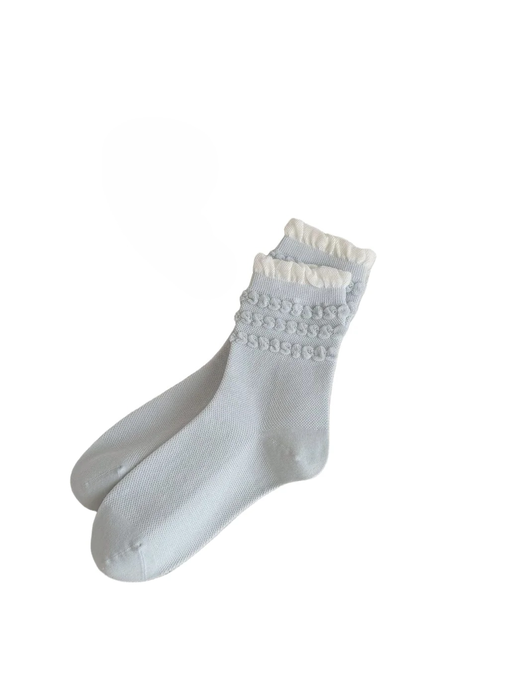 Rufia - Double-Layer Ruffle Trim Crew Socks