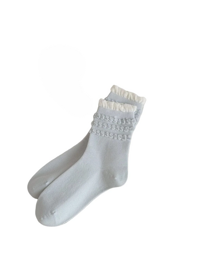 Rufia - Double-Layer Ruffle Trim Crew Socks