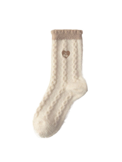 Rufia – Heart Embroidery Warm Home Socks