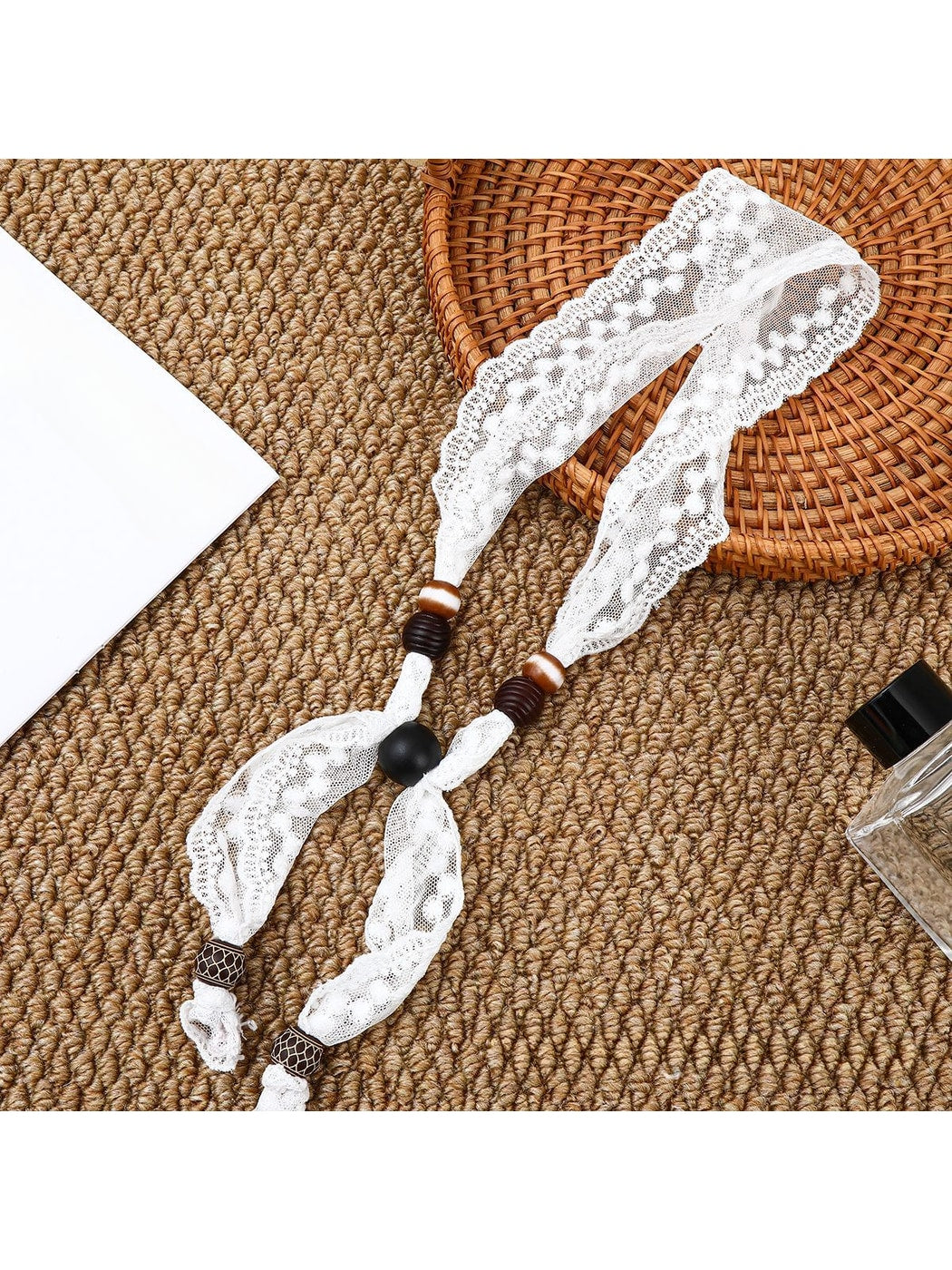 Scarvii - Lace Wave Edge Decorative Women's Narrow Scarf
