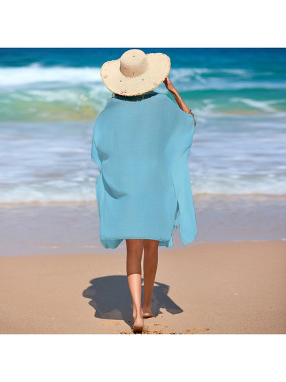 Crosa - Loose Beach Cover Up Button Shirt Dress