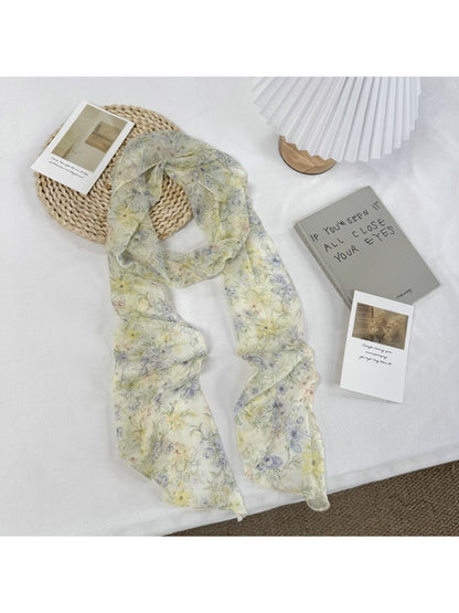 Scarvii - Vintage Pastel Floral Pattern Scarf
