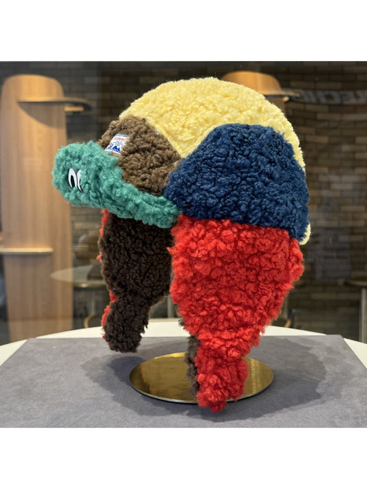 Haila - Patchwork Fuzzy Earflap Winter Hat
