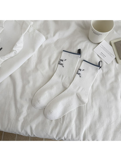 Rufia - Light Color Ribbed Crew Socks